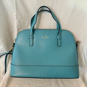 kate spade blue satchel hardback with removable strap